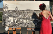 Brooke Harker painting “Tempo per Roma”