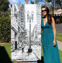 artist Brooke Harker with “Finding A Way”