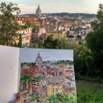 Harker’s sketch of Rome with the view