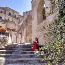 sketching from the steps in the Sassi of Matera, Italy