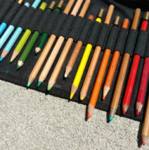 rainbow of watercolor pencils