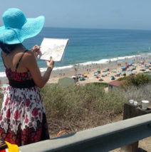 painting at Crystal Cove in Newport Beach, CA