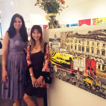 with art collector & original painting “Walking Rome” at GDCA