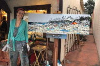 Brooke Harker at Lu Martin Galleries with “Laguna Days” in process