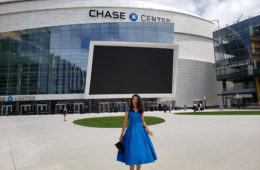 Brooke Harker arrives at The Chase Center for the artist reception