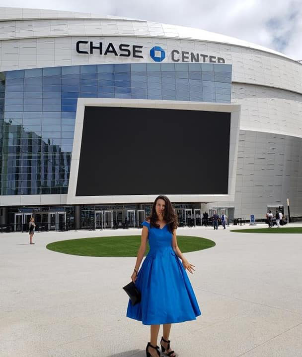 Brooke Harker arrives at The Chase Center for the artist reception