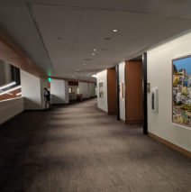 Harker’s painting next to Oracle Suite 19 in the Chase Center in San Francisco