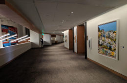 Harker’s painting next to Oracle Suite 19 in the Chase Center in San Francisco