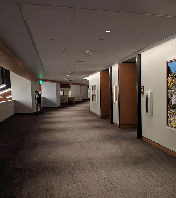 Harker’s painting next to Oracle Suite 19 in the Chase Center in San Francisco