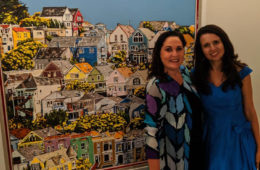 Sports & the Arts founder, Tracie Speca-Ventura & artist Brooke Harker and her art