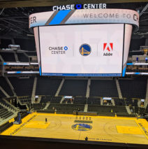 the arena of the Chase Center taken by Harker