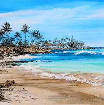 Wailua Tides | 48″ x 60″ | ink & acrylic on canvas | by Brooke Harker | SOLD