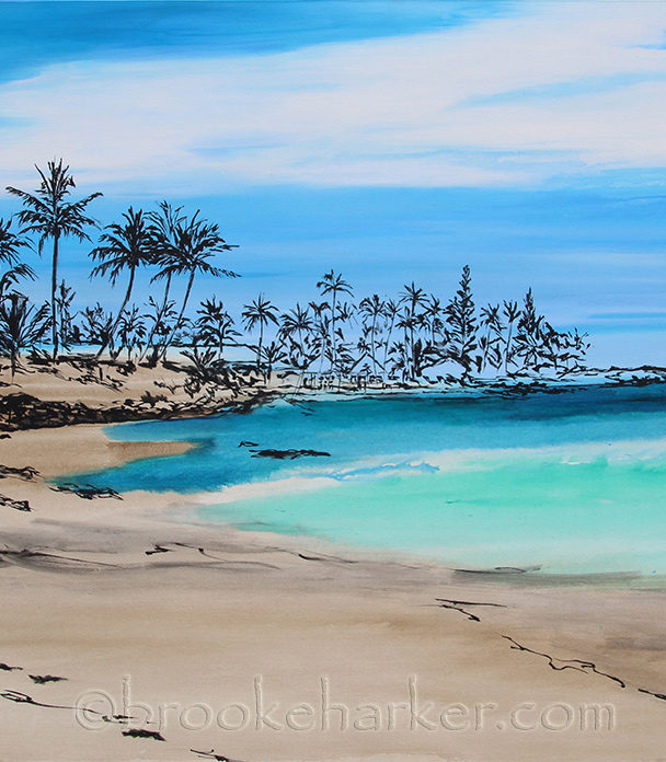 Within These Shores | 48 x 60 | ink & acrylic on canvas | by Brooke Harker | SOLD