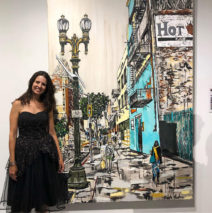 artist Brooke Harker with “Downtown Stride” at Castelli Artspace