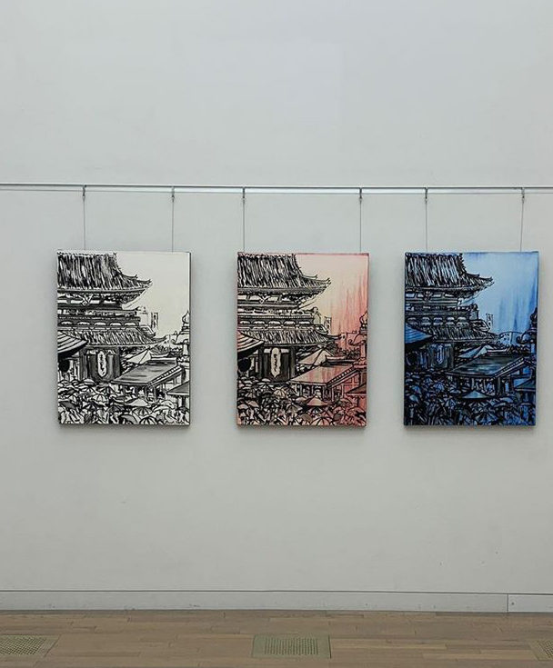 Sensoji Memoirs paintings by Brooke Harker at The National Art Center in Tokyo, Japan