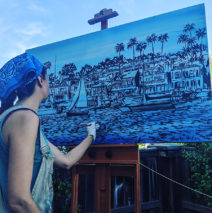 Early stages of Brooke Harker painting “Towards Open Waters”