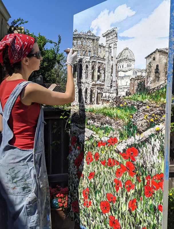 Brooke Harker painting “Spring in Rome”