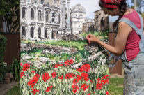 Artist Brooke Harker painting “Spring in Rome”