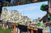 Brooke Harker painting “Remembering Matera” green