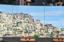 Brooke Harker painting “Remember Matera” (long shot)