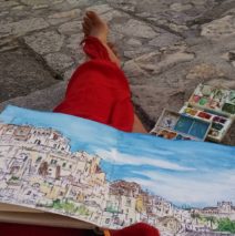 Sketches by Brooke Harker that inspired “Remembering Matera”