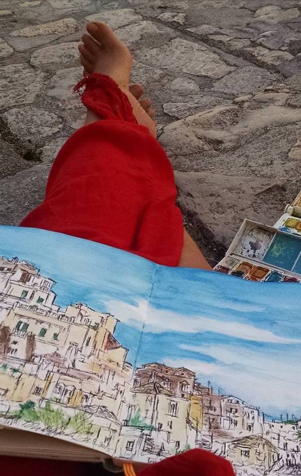 Sketches by Brooke Harker that inspired “Remembering Matera”