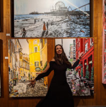 Brooke Harker with Paintings of Rome, Hollywood and Santa Monica at Lu Martin Galleries