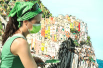 painting “Manarola Memories” in green