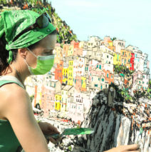 painting “Manarola Memories” in green