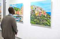 guest looking at “Dalla Finestra” by Brooke Harker