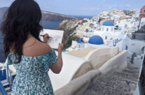 sketching in Santorini Greece