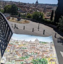 a sketch overlooking Rome