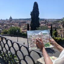 sketching overlooking Rome