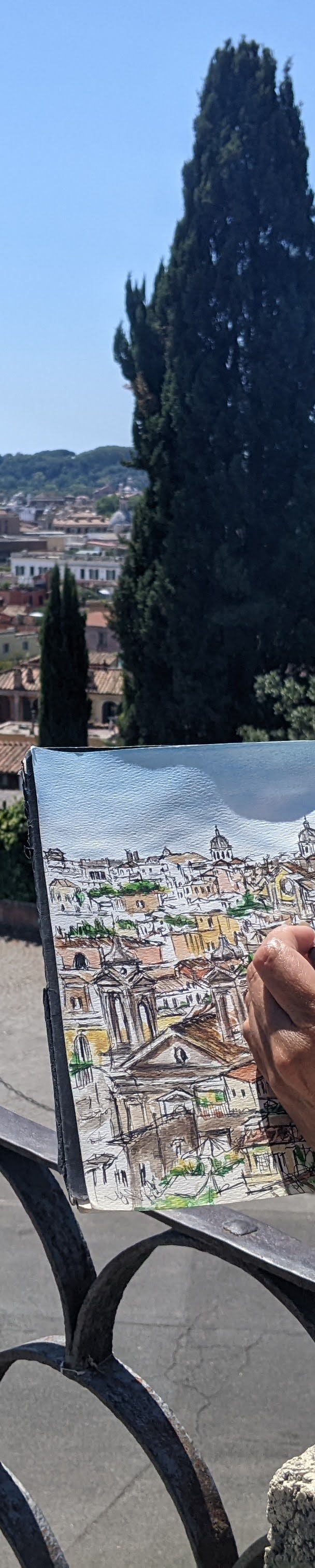 sketching overlooking Rome