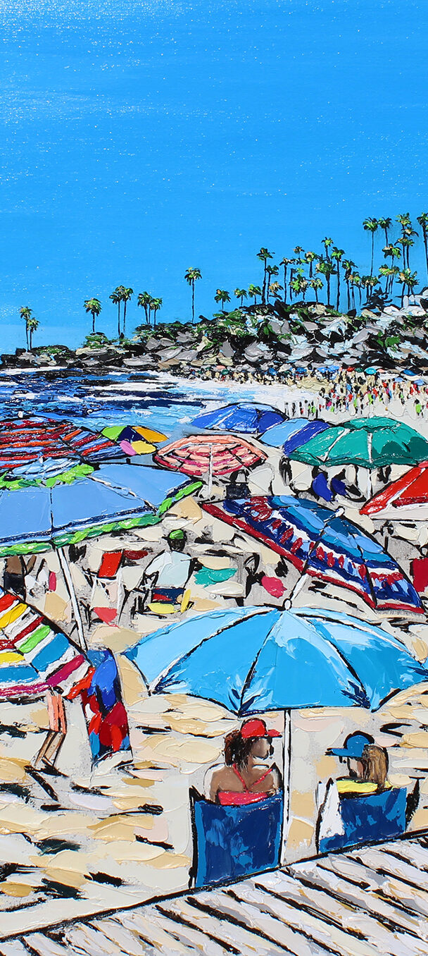 Boardwalk Boogie | 36 x 46 | ink oil and acrylic on canvas | by Brooke Harker | SOLD